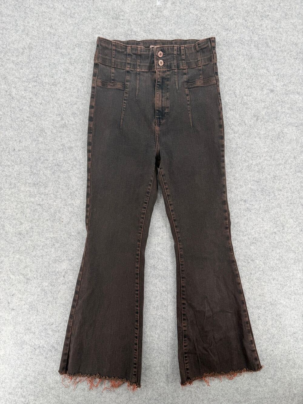 Free People We the Free Rust Brown Jayde Flare Jeans Size 31